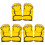 3Paare Boxhandschuhe Trainingsschutz Gelb PU- Sparring 4