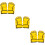 3Paare Boxhandschuhe Trainingsschutz Gelb PU- Sparring 11