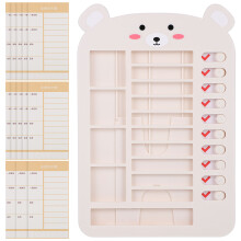 3Stk PP Wochenplaner Beige Mit Und Täglichem Zieltracker