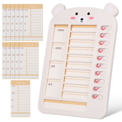 3Stk PP Wochenplaner Beige Mit Und Täglichem Zieltracker 1
