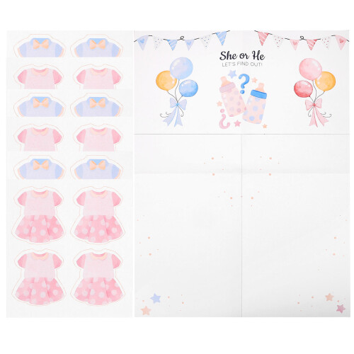 5Sets Baby Shower Dekorationsset, Geschlechtsenthüllung Sticker 2