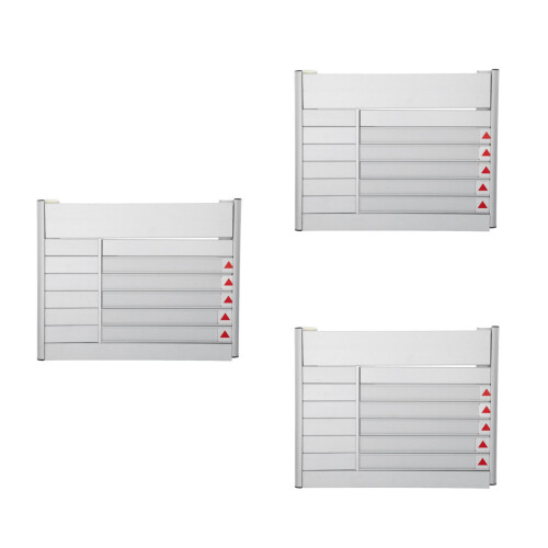 3Pièces Plaques Aluminium Argenté Affichage 1