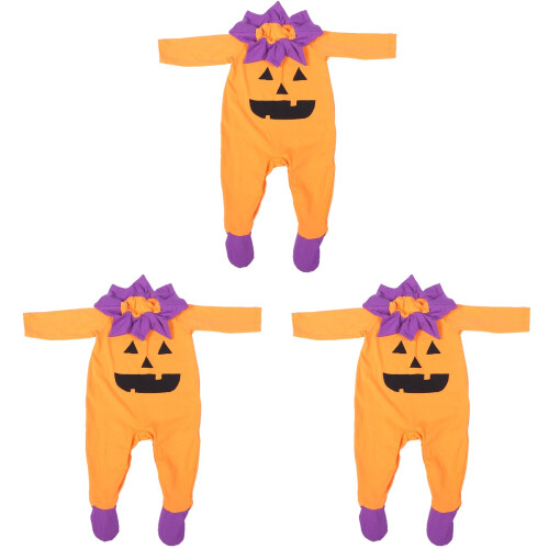 3Stk Halloween Langarm Orange Für Baby 1