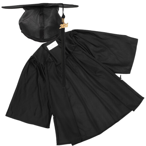 5Sets Kinder Abschlusskleid 2024 Strick Robe Mit Cap & Quaste 1