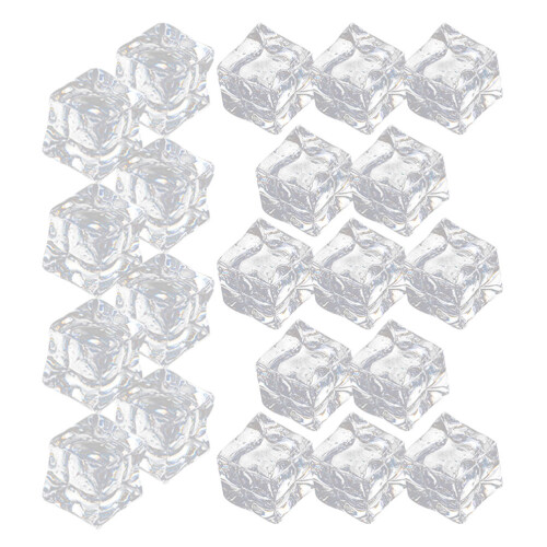 100Stk Wiederverwendbare Künstliche Eiswürfel Transparent 2