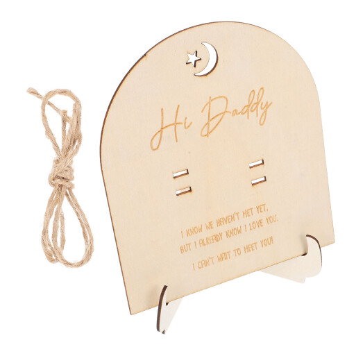4Ensembles Plaques Bébé En Bois Beige Support Élégant 1