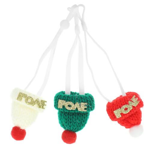 12Pcs Durable Mini Pet Christmas Hat Adjustable Knitted Cap Assorted