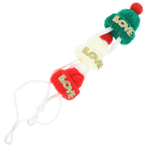 12Pcs Durable Mini Pet Christmas Hat Adjustable Knitted Cap Assorted 1