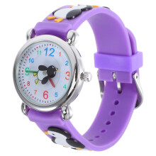 4Pièces Portable Enfants Cartoon Pingouin Violet PVC