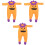 3Stk Halloween Langarm Orange Für Baby 3