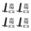 4Ensembles Serrure Inox Anti-Vol Design Caché Pour Porte Argent 6