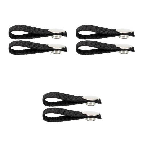 6Pièces Sangles Casque Hockey Ajustables Noires Polyester Résistantes 2