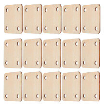 180Pièces Cartes En Bois Beige Carrées 4 Trous Pour Artisanat