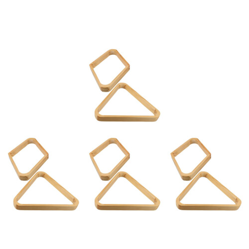8Pièces Cadre Billard Triangle Bois Beige Pour Jeu Snooker Pool 1