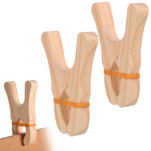 6Pièces Pinces En Bois Beige Pour Jeux D'enfants Et Serviettes