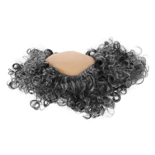5Pièces Perruques Courtes Grises Afro Pour Costume Cosplay 1