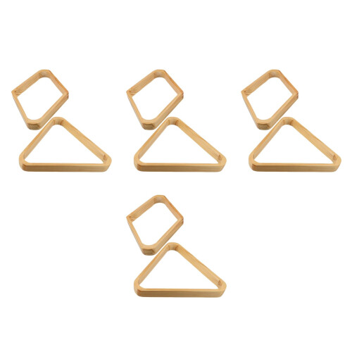 8Pièces Cadre Billard Triangle Bois Beige Pour Jeu Snooker Pool 2