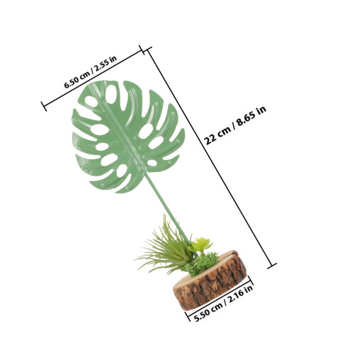 2Pièces Artificielle Monstera Résine Vert Moderne 1