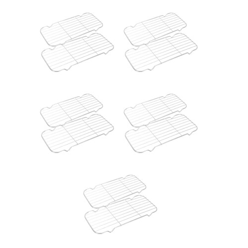 10Pièces Grille Four Refroidissement En Acier Inoxydable Argent 2
