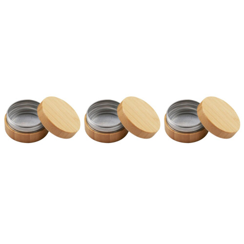 3Pièces Boîte De Rangement Appâts Bambou Aluminium Compacte Scellée 2
