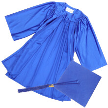 4Sets Durable Blue Cap and Gown Set 2024 with Hidden Zipper and Tassel