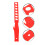 5Pièces Outils Rouge ABS Compact Durable 10