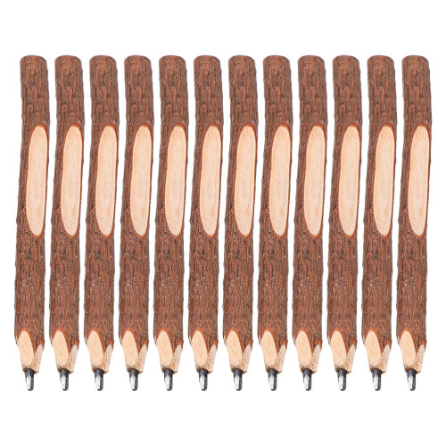 24Pièces Crayons En Bois Marron Pour , École Et Camping 1