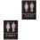 2Pcs ABS Restroom Sign Plates for Door Multi- -Adhesive Decor 4