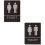2Pcs ABS Restroom Sign Plates for Door Multi- -Adhesive Decor 6