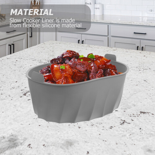 Multi-Function Grey Silicone Slow Cooker Bowl Liner Leak-Proof 2