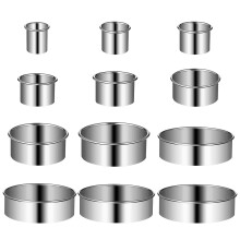 48Pcs Metal Cooking Rings Muffin Tart Biscuit Cookie Baking Mold Set