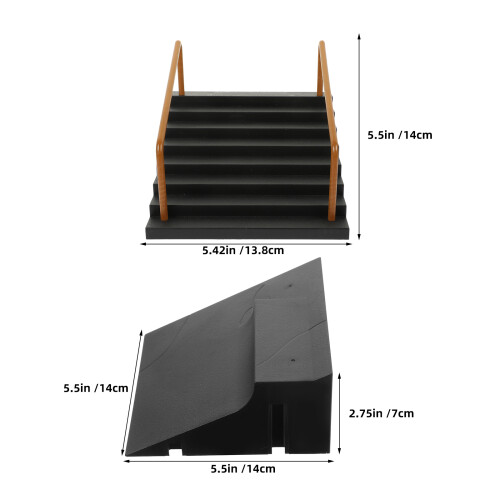 2Pièces Kit Rampe Fingerboard Mini Skatepark Noir Accessoires 1