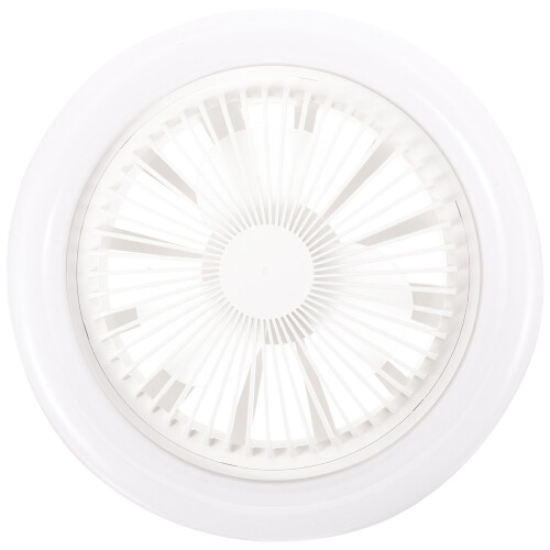 2Pcs Bladeless Ceiling Fan with Dimmable LED Light for Home Use White