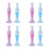 8Pièces Art Plastique Assorti Forme De Vase Transparent 3