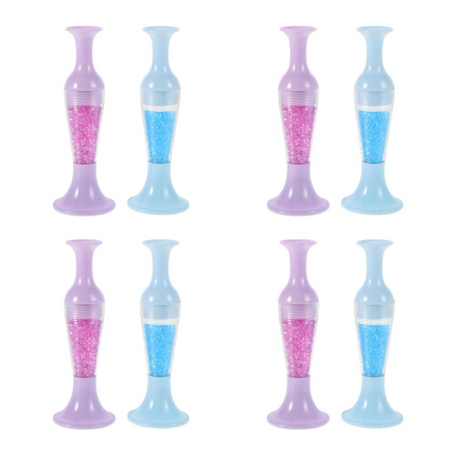 8Pièces Art Plastique Assorti Forme De Vase Transparent 2