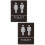 2Pcs ABS Restroom Sign Plates for Door Multi- -Adhesive Decor 7