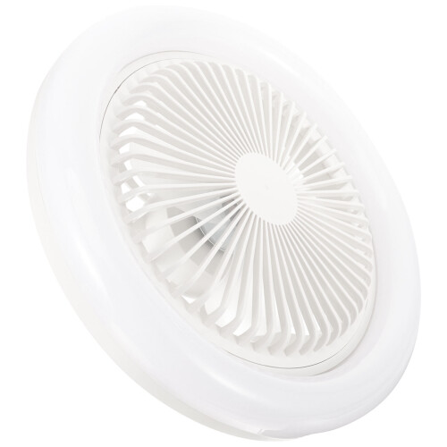 2Pcs Bladeless Ceiling Fan with Dimmable LED Light for Home Use White 1