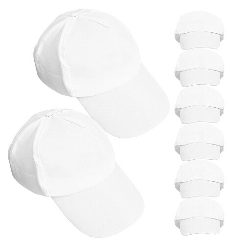 24Pièces Casquettes Blanches Enfants Coton, Simples Pour DIY