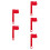 5Pièces Kit De Remplacement Drapeaux Boîte Aux Lettres Rouge 8