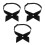 3Pcs Comfortable Polyester Silk Navy Blue Bow Ties for School Uniform 5