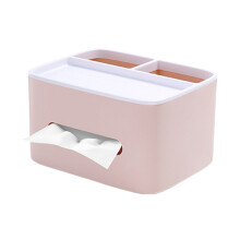 Boîte À Mouchoirs Double Couche Support Pour Bureau Maison (Rose)