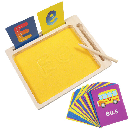 4Ensembles Plateau Sable Bois Pour Lettres Enfants