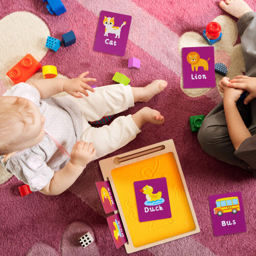 4Ensembles Plateau Sable Bois Pour Lettres Enfants 2