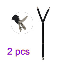 Black Shirt Stays with Strong Clip Elastic Dress Shirt Suspenders