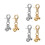 6Pièces Charms Collier Animaux Zinc Son Clair Pour Chat 7