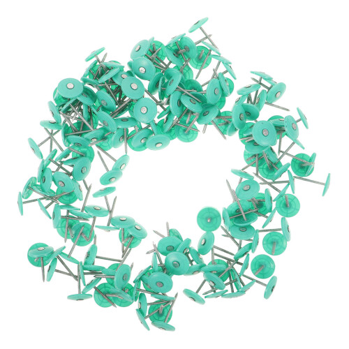 400Pcs Green Plastic Cap Nails Flat Head Roofing Nails for House Wrap