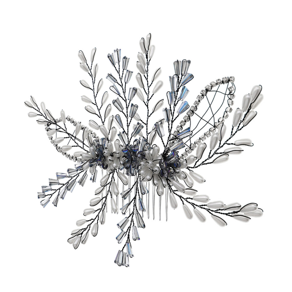 3St Metalen Haarkam Met Parels Decoratie Voor Bruiloft En Feest-image