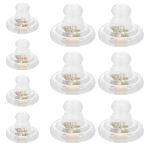 50Pcs Locking Earring Backs Golden Silicone Stud Backings for Women 1