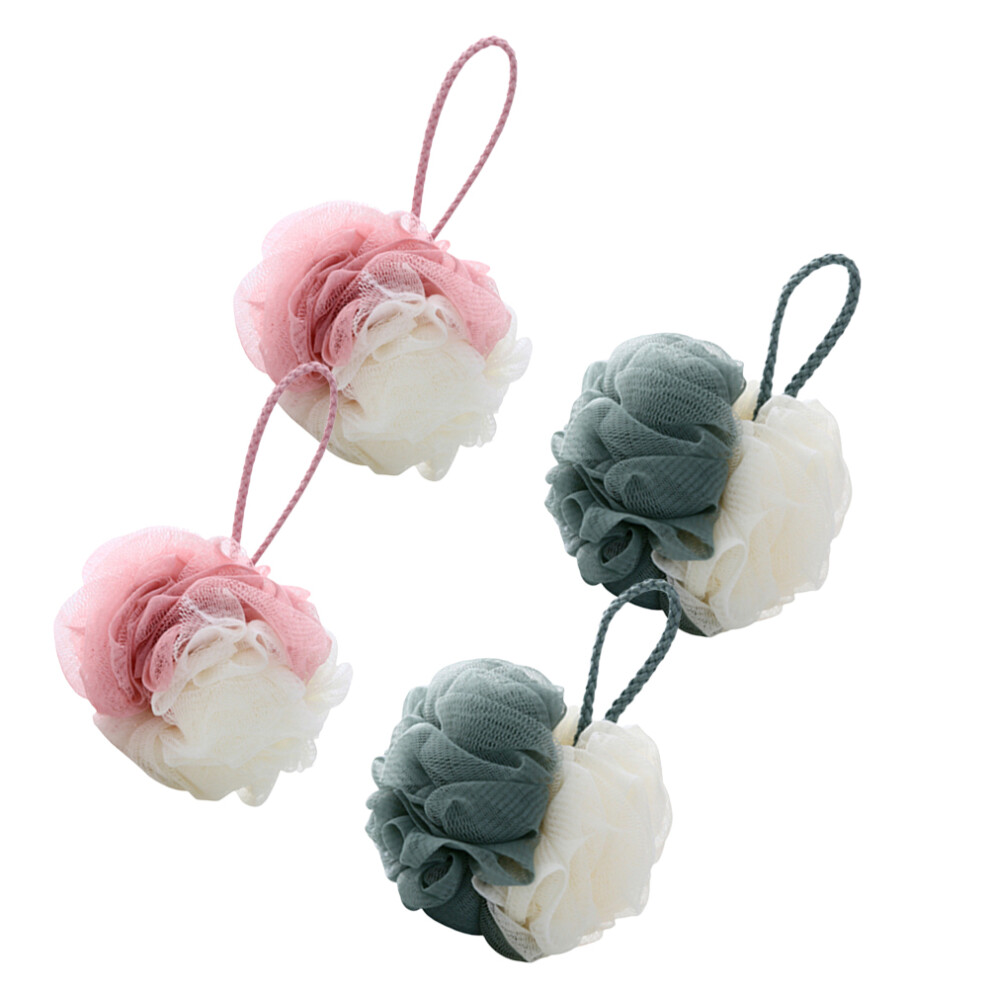 Totority 8Pcs Assorted Color Shower Ball Bath Pouf Durable For Home And Travel
