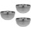 3Pcs Silver Stainless Steel Rice and Salad Bowls Double-Layer 6